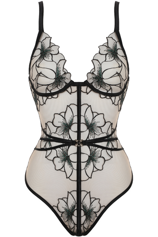 Prelude Delicate Nimph Thong Bodysuit Black/Green