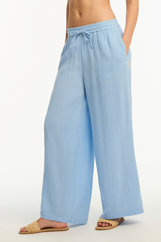 Sea Level Sunset Cornflower Blue Beach Pants 