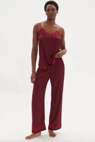 Simone Pérèle Satin Secrets Pyjama Pants Spinel Red